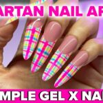 Gel X Nails – NEON TARTAN NAIL ART Design | Beginner Nail Art