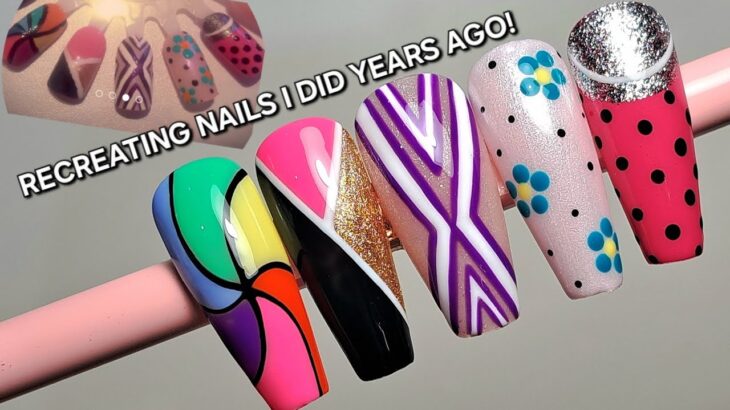RECREATING NAIL DESIGNS I DID 12 YEARS AGO! GEL NAIL ART