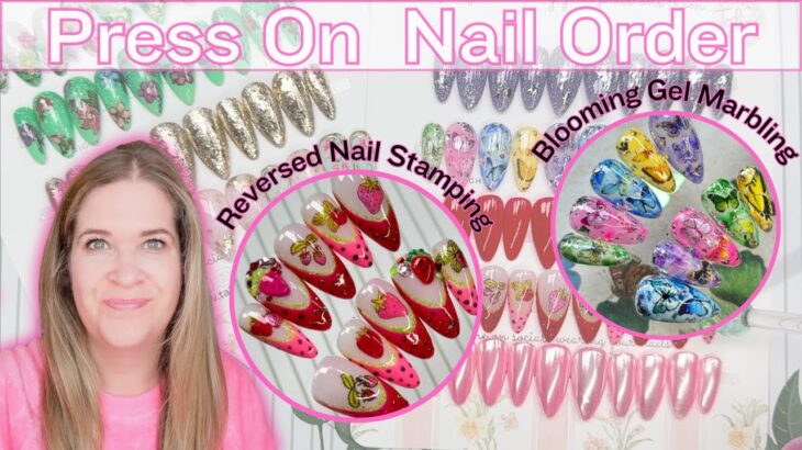 WATCH ME WORK | REVERSED NAIL STAMPING & BLOOMING GEL MARBLING | Press On Nail Order