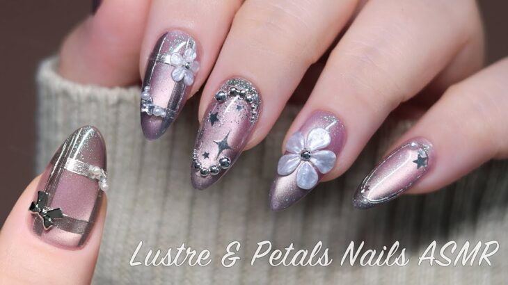 💮 Petals & Lustre Nails ASMR | Step-by-Step Nail Art Tutorial 💅| Nail Extension | No Talking | Ep.33