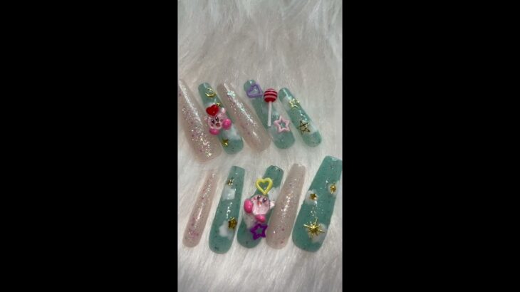 星のカービ( っ˶’ワ’˶ )#セルフネイル #nails #ネイル #nailart #ジェルネイル #naildesign #星のカービィ