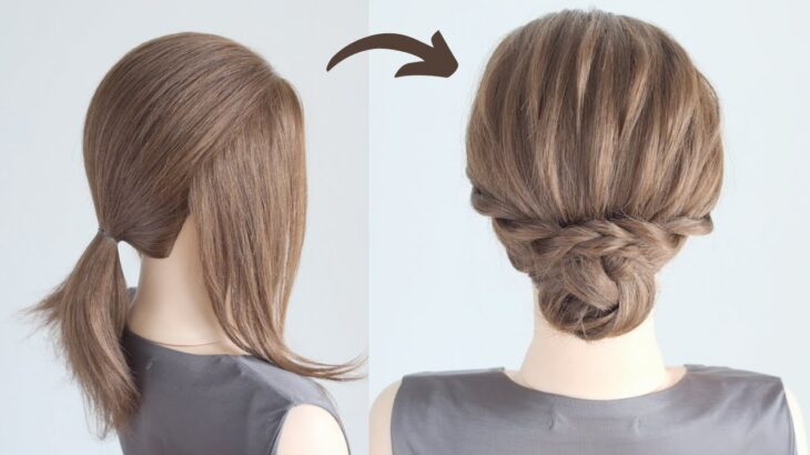 結婚式やお呼ばれに！三つ編みとロープ編みで作るヘアアレンジ l Elegant Hairstyle for Wedding