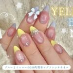 Can Do新商品マグフレンチネイル🍋🩵🫧水色と黄色の簡単100均ネイル🪽