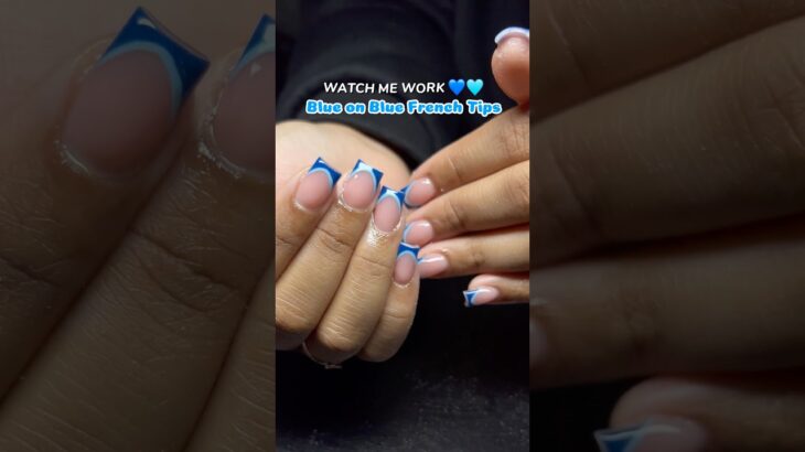 Watch me work 💙🩵 #nails #nailart #nailtech