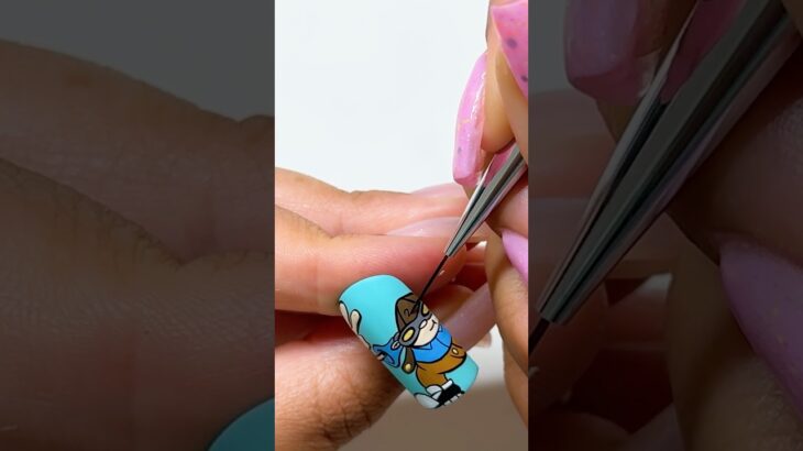 💙 Numbuh 2️⃣ #cartoonnailart #knd #cartoonnailart #bluenailart