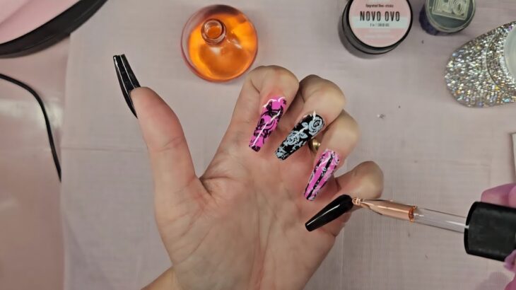 Gel-X Nails With Transfer Foil | Nail Tips From @novoovonails