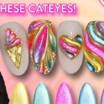 🍹 Ombre Cateye Nail Art Designs | THESE ARE JUST WOW! | Rainbow Summer Nails | Heart Butterfly Swirl