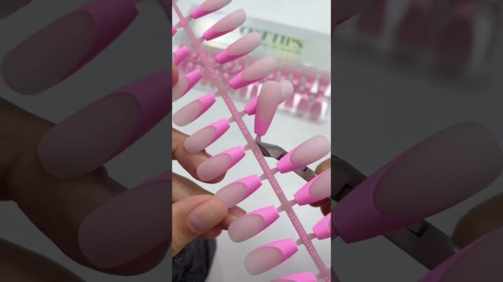 These pink French coffin nails are a hit. 🩰 #nails
