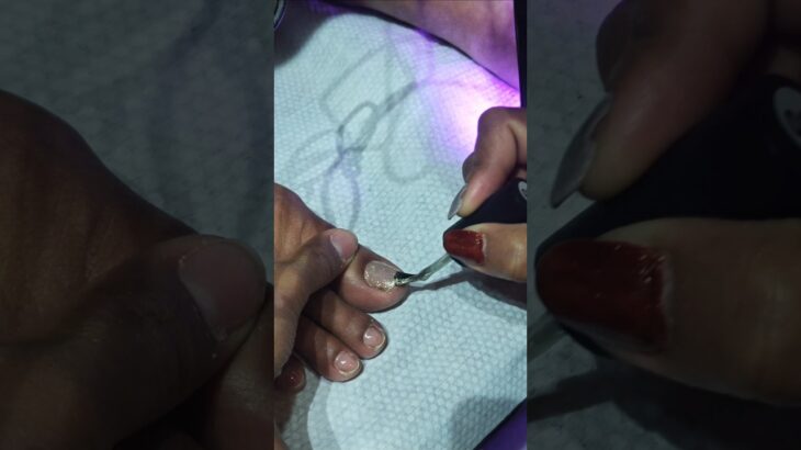 feet cateye nailart in process ,gel pedicure #nails #feet #pedicure #shorts #short #hack #viralvideo