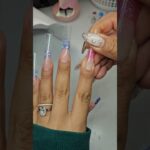 polygel nail glitter french #shortvideo #short #nails #makeup