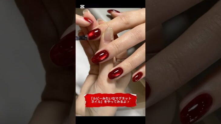 #マグネットネイル #マグネットジェル #ルビー #ネイル #ネイルデザイン #セルフネイル #nails #nailart #naildesign #自宅ネイルサロン