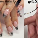 Chrome French Tip 🩶 GEL X NAILS + Silver Chrome Nail Art Tutorial 💅💍💁‍♀️