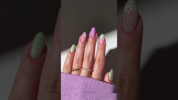 Nail Art !! Lavender matcha magic! 💜💚🌸 #nails #nailart #naildesign #beautyhacks #fyp