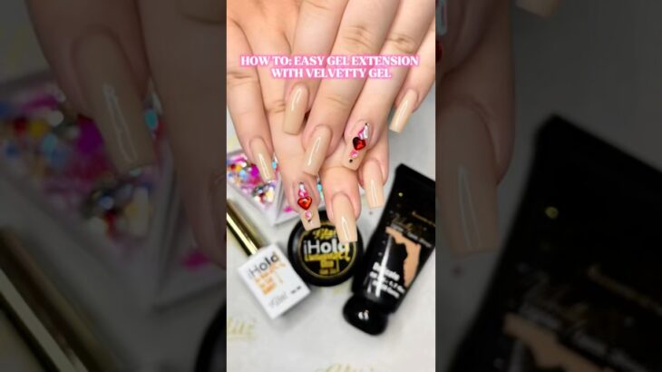 Velvetty Gel & Crystals Nail Art Application in 60sec😍
