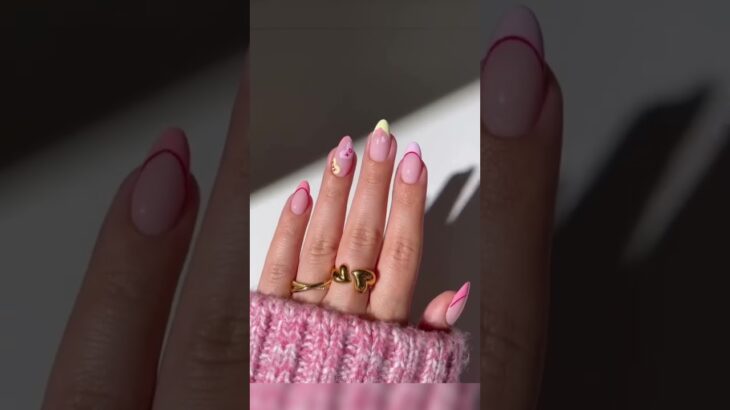 Nail Art !! 💖💅🏻🌸Pretty heart nails #nails #nailart #naildesign #beautyhacks #fyp