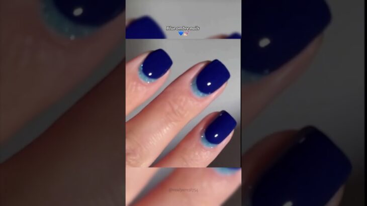Nail Art !! Blue ombre nails 💙💅🏻 #nails #nailart #beautyhacks #naildesign #fyp