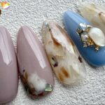 リアル天然石のくすみネイルデザイン