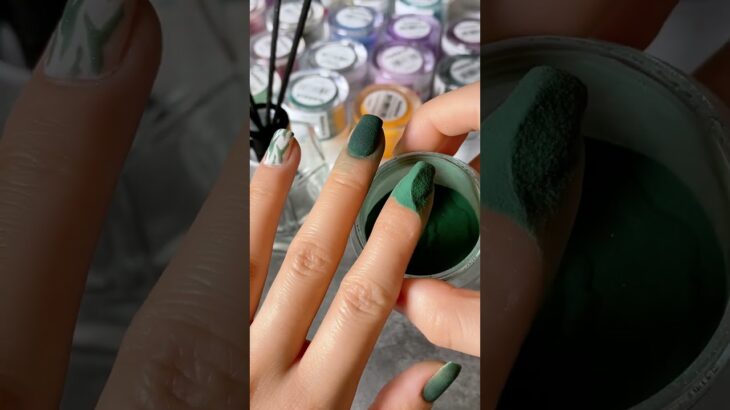 Olive Green & Branch Nails Dipping Inspo 🤗