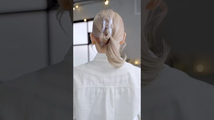 3COINSバンスクリップを使ったまとめ髪#簡単アレンジ #セルフアレンジ #hairstyle #hair #ミディアムヘア #髪型 #まとめ髪 #大人カジュアル #大人かわいい