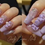 セルフでここまでできる✨／心ときめくガーリーなクロムネイル✝️💜／超可愛いマグネットジェルセット／チップ長さだし／ネイルASMR