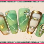 EASY and DRAMATIC Jade Nail Set | Marble Nails | Reverse Chrome