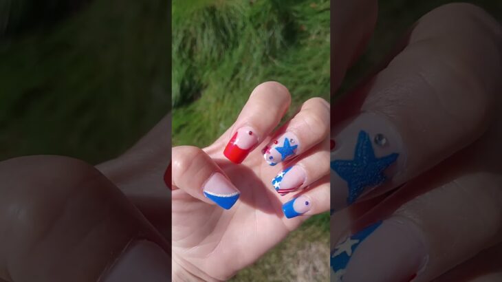 Fourth Of July Nails  #shorts #naildesign #nailgelart