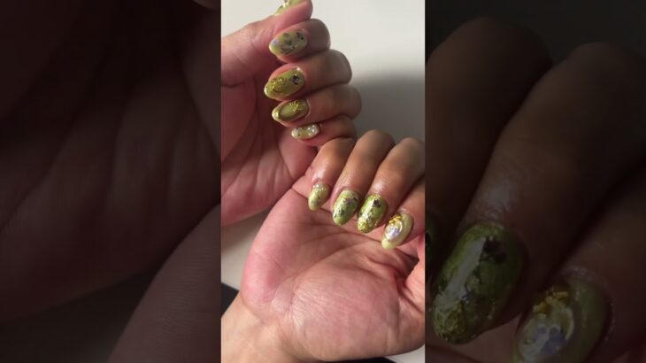 Light Green Nail Art#gelnails/amateur