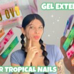 TRYING NOVO OVO XXL LIPSTICK SHAPED SOFT GEL EXTENSIONS | TROPICAL NAIL ART & EASY GELX APPLICATION