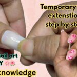 Temporary nail extensions step by step ! Trendy Nail art , DIY nail art ,Nail extenstion tutorial !!