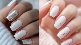 WHITE NAIL ART DESIGNS  FOR SHORT NAILS// Nail Art compilation #nails #simplenails