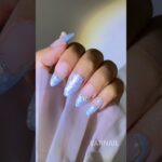 🌊🐚 Would u like to wear this Light Blue Pearl Luster Nails on your vacation? #nails #nailinspo