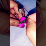 Pink Green Nail 💅 Art 💅 Design  with Safety Pin 🧷