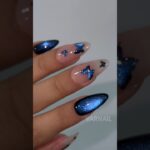 Yes or No? 💙 Dreamy Blue Butterfly Cat Eye Nails #nails #nailtech
