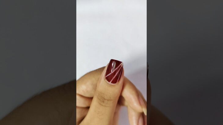 Wait For End 😍🔚 Striping Nail art at home 🏡💅🏻🧷#nailart #trending #shorts #viralvideo #shortsfeed