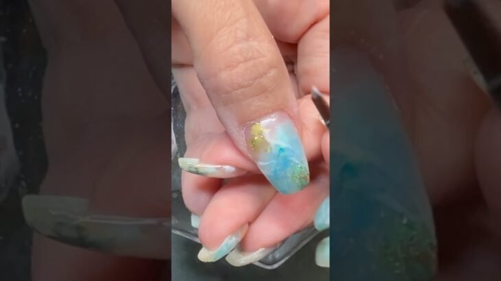 【セルフネイル】白って200色あんねん🥸ageha gel白のオンパレードで夏の天然石ネイル作ってく❣️#ネイル #ネイルデザイン #天然石ネイル