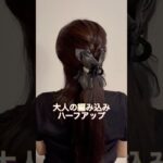 大人の編み込みハーフアップ　#ヘアアレンジ #簡単ヘアアレンジ #まとめ髪 #ロングヘア #多毛ヘアアレンジ #ロングヘアアレンジ #halfupstyle