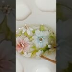 【ジェルネイル花描き方】レジンヘアゴムパーツ作り方