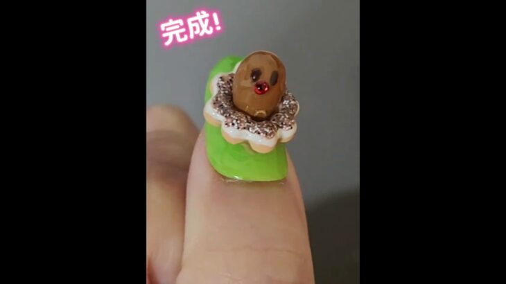 【再現ネイル】ディグダドーナツネイル　 #nail #ジェルネイル #shorts #ミスド #ポケモン