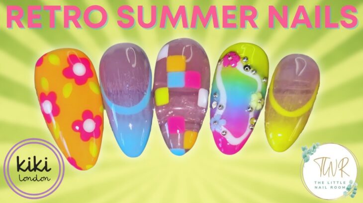Retro Summer Mix’n’Match Nail Design | Easy Summer Nail Art @Kiki.LondonPR Package #gelnails nails