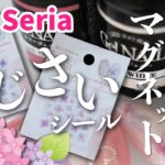 【Seria簡単あじさいネイルシール】マグネット♡ピーチコーラル★ジェル&マニキュアバージョン