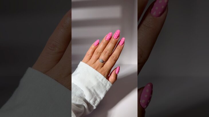 Polka dot nails🩷 #nails #nailgelart #nailart #naildecoration #naildesign #nailtutorial