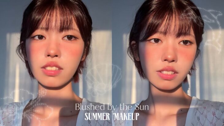 【夏メイク】ナチュラルだけど盛れちゃう日焼けチークメイク🌺&汗に強いベースメイク🌞🤎