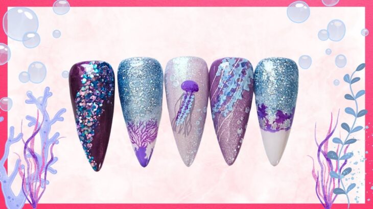 Magical Sparkly Jellyfish Nail Set 🪼| Light Elegance | Clear Jelly Stamper | Koko&Claire | NailOrder
