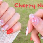 (SUB)Cute Cherry Nalis🍒 | Nail ASMR | self nail | Korean Nails | nail art | summer nails