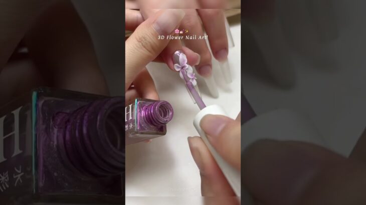Nail Art !! 🌸💅🏻✨ 3D Flower Nail Art! #nails #nailart #naildesign #beautyhacks #fyp