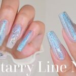 キラッと輝く星明かりのラインネイル 🌃 安く簡単なジェルエクステンション方法のご紹介💁🏻‍♀️ Born prettyマグジェルのカラチャ製作 /ネイルasmr