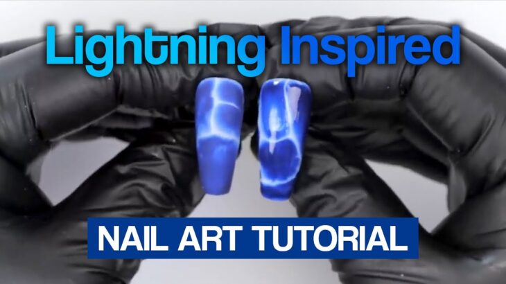 Lightning Inspired Blooming Gel Nail Art Tutorial – Glossy & Matte🌩️⚡