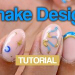 Gold & Blue Snake Nail Art Design
