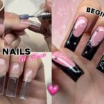 HOW TO DO GEL X NAILS AT HOME! BEGINNER FRIENDLY GEL X NAILS & EASY NAIL ART | Nail Tutorial