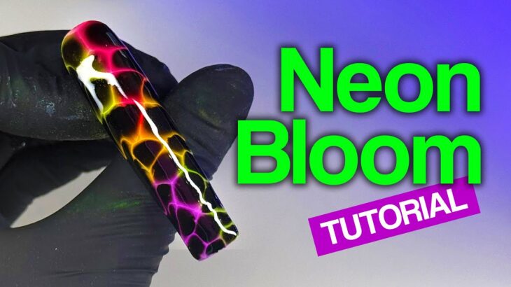 Neon Powder Blooming Gel Nail Art Design Tutorial